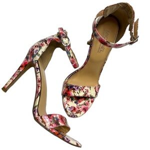 Michael Kors Floral Patent Leather Ankle Strap Heels